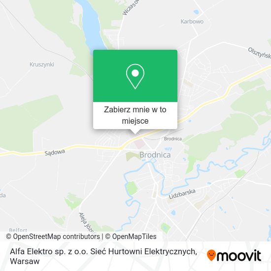 Mapa Alfa Elektro sp. z o.o. Sieć Hurtowni Elektrycznych