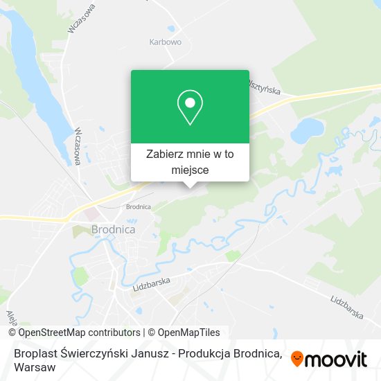 Mapa Broplast Świerczyński Janusz - Produkcja Brodnica