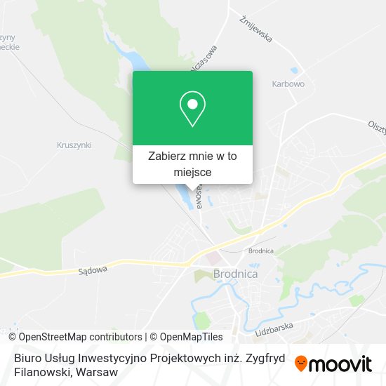 Mapa Biuro Usług Inwestycyjno Projektowych inż. Zygfryd Filanowski