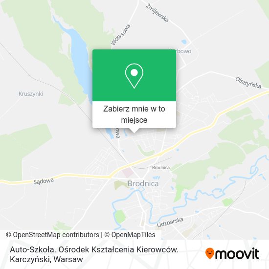 Mapa Auto-Szkoła. Ośrodek Kształcenia Kierowców. Karczyński