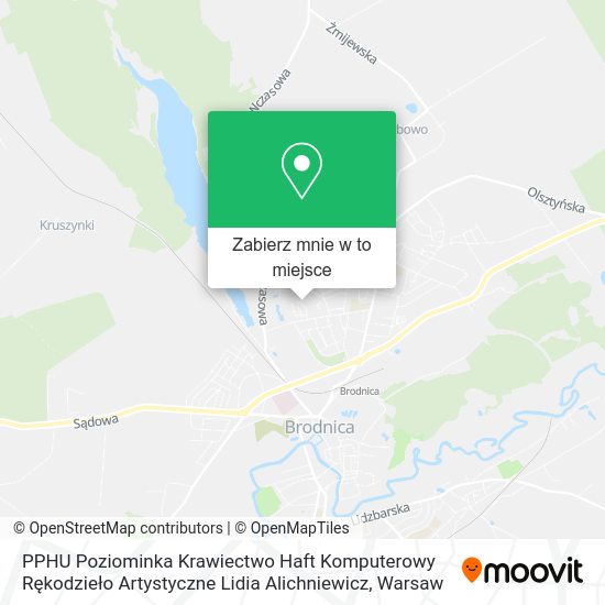 Mapa PPHU Poziominka Krawiectwo Haft Komputerowy Rękodzieło Artystyczne Lidia Alichniewicz