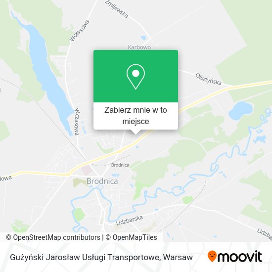 Mapa Gużyński Jarosław Usługi Transportowe