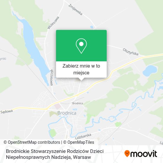 Mapa Brodnickie Stowarzyszenie Rodziców Dzieci Niepełnosprawnych Nadzieja