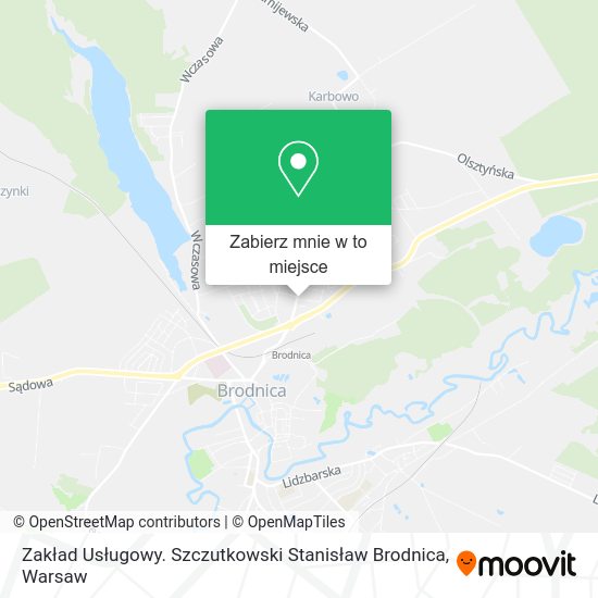 Mapa Zakład Usługowy. Szczutkowski Stanisław Brodnica