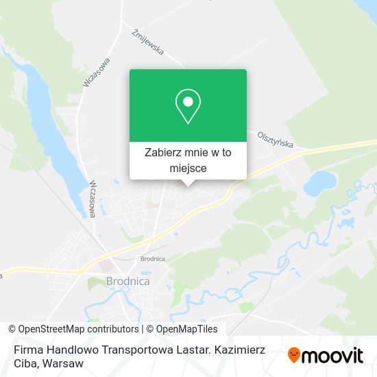 Mapa Firma Handlowo Transportowa Lastar. Kazimierz Ciba