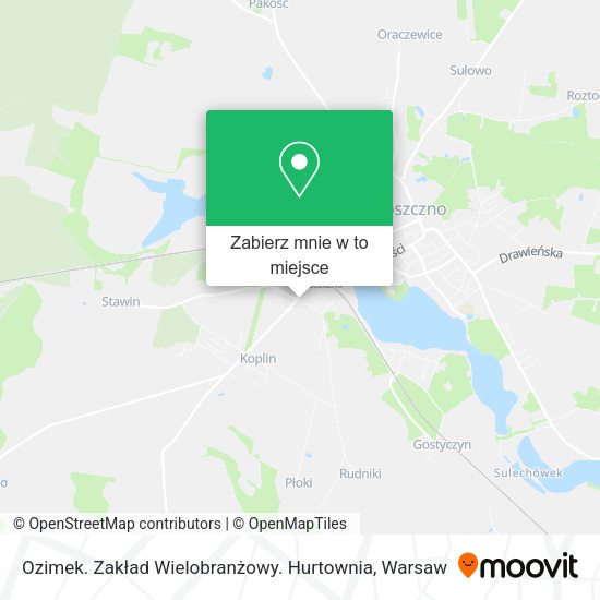 Mapa Ozimek. Zakład Wielobranżowy. Hurtownia