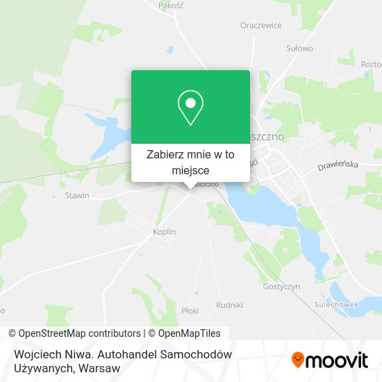 Mapa Wojciech Niwa. Autohandel Samochodów Używanych