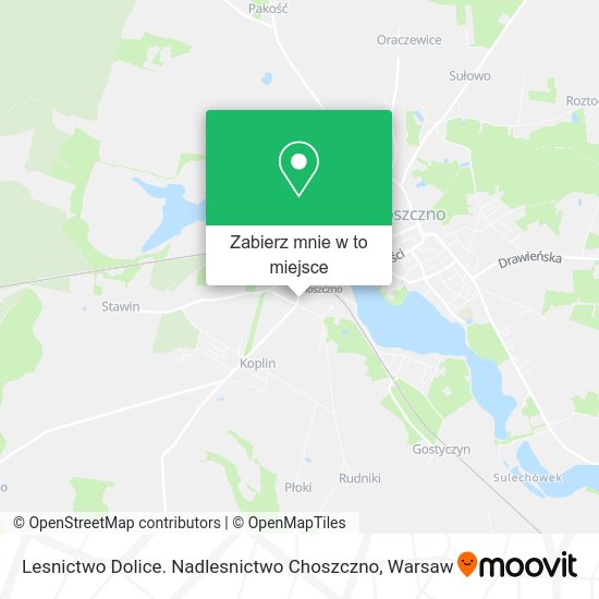 Mapa Lesnictwo Dolice. Nadlesnictwo Choszczno