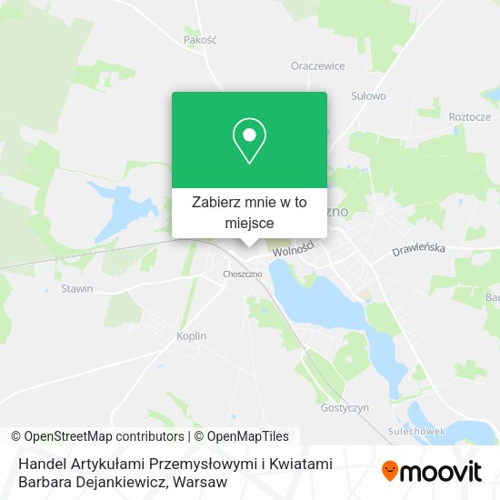 Mapa Handel Artykułami Przemysłowymi i Kwiatami Barbara Dejankiewicz