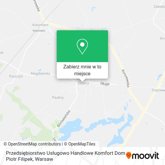 Mapa Przedsiębiorstwo Usługowo Handlowe Komfort Dom Piotr Filipek