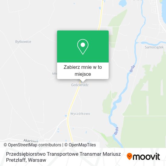 Mapa Przedsiębiorstwo Transportowe Transmar Mariusz Pretzłaff