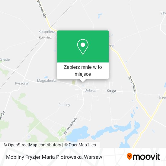 Mapa Mobilny Fryzjer Maria Piotrowska