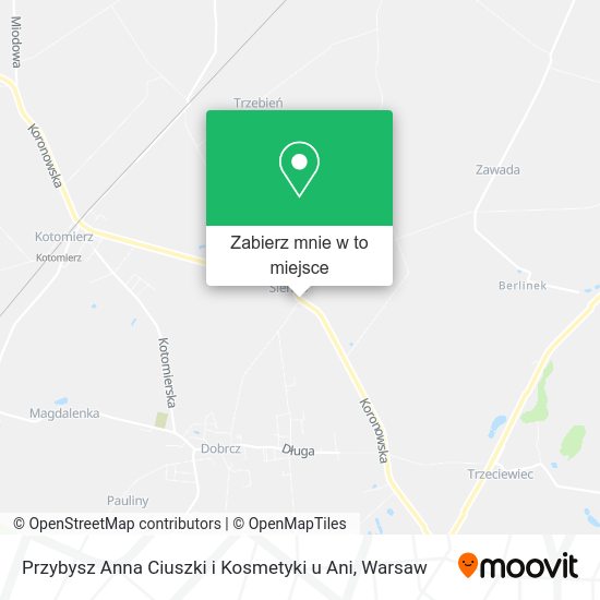 Mapa Przybysz Anna Ciuszki i Kosmetyki u Ani