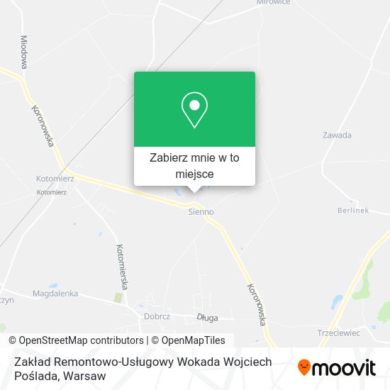 Mapa Zakład Remontowo-Usługowy Wokada Wojciech Poślada