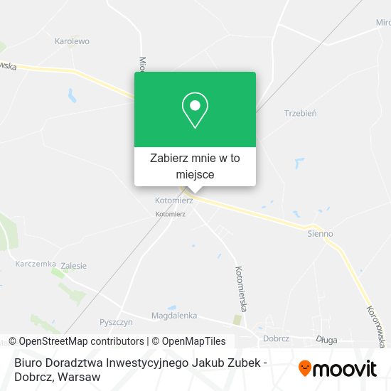 Mapa Biuro Doradztwa Inwestycyjnego Jakub Zubek - Dobrcz