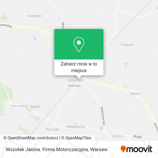 Mapa Wszołek Janina. Firma Motoryzacyjna