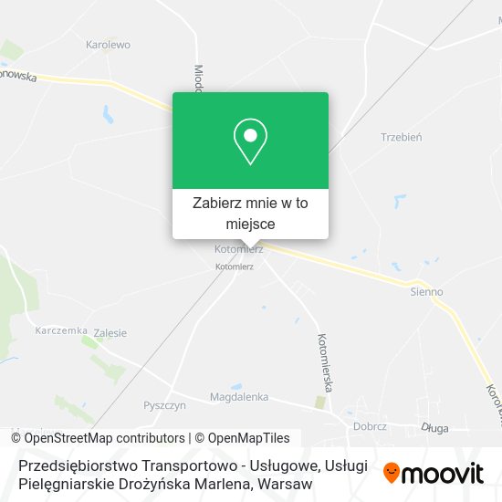 Mapa Przedsiębiorstwo Transportowo - Usługowe, Usługi Pielęgniarskie Drożyńska Marlena