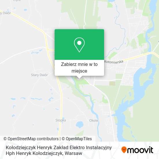 Mapa Kołodziejczyk Henryk Zakład Elektro Instalacyjny Hph Henryk Kołodziejczyk