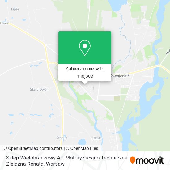 Mapa Sklep Wielobranzowy Art Motoryzacyjno Techniczne Zielazna Renata