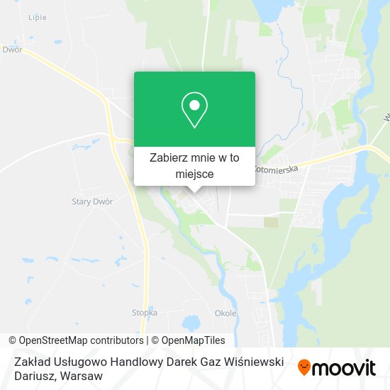 Mapa Zakład Usługowo Handlowy Darek Gaz Wiśniewski Dariusz