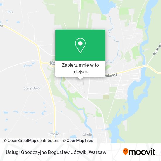 Mapa Usługi Geodezyjne Bogusław Jóźwik