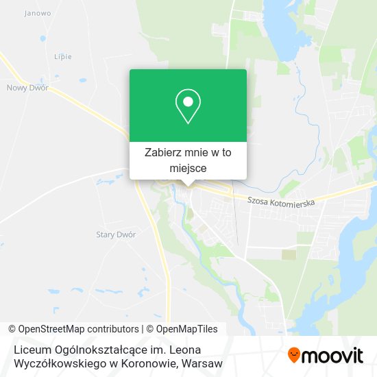 Mapa Liceum Ogólnokształcące im. Leona Wyczółkowskiego w Koronowie