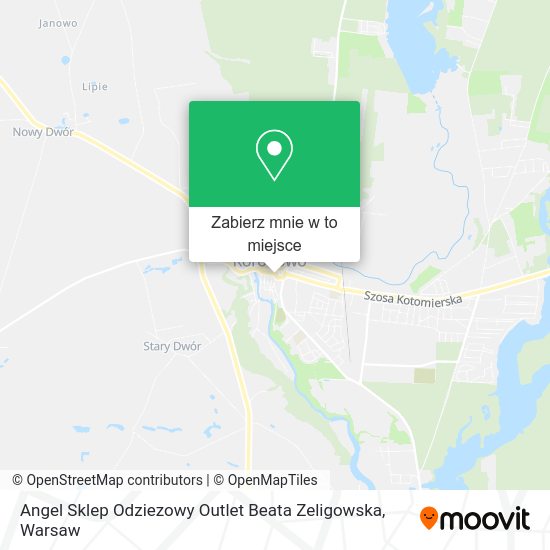 Mapa Angel Sklep Odziezowy Outlet Beata Zeligowska