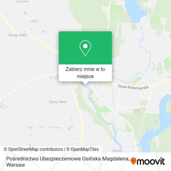 Mapa Pośrednictwo Ubezpieczeniowe Osińska Magdalena