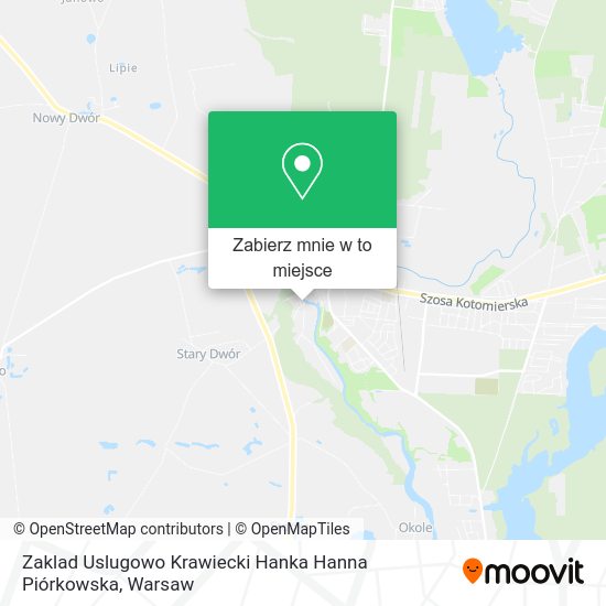 Mapa Zaklad Uslugowo Krawiecki Hanka Hanna Piórkowska