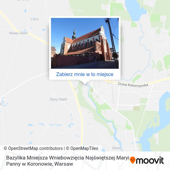 Mapa Bazylika Mniejsza Wniebowzięcia Najświętszej Maryi Panny w Koronowie