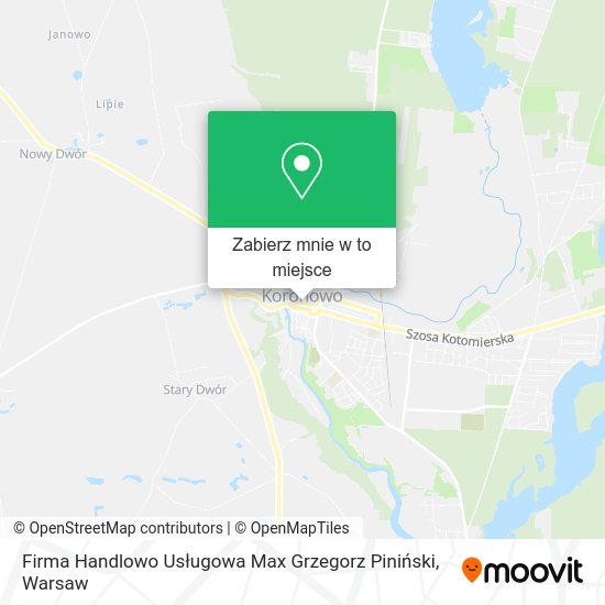 Mapa Firma Handlowo Usługowa Max Grzegorz Piniński