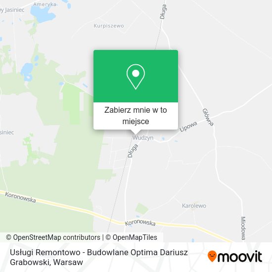 Mapa Usługi Remontowo - Budowlane Optima Dariusz Grabowski