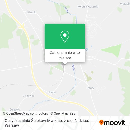 Mapa Oczyszczalnia Ścieków Mwik sp. z o.o. Nidzica