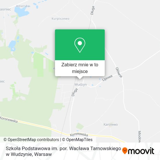 Mapa Szkoła Podstawowa im. por. Wacława Tarnowskiego w Wudzynie