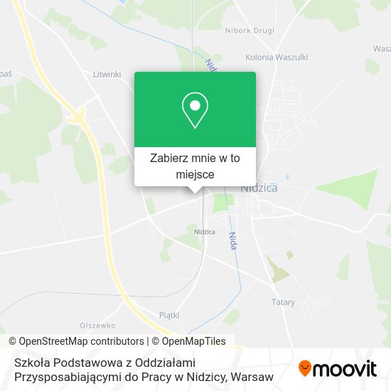 Mapa Szkoła Podstawowa z Oddziałami Przysposabiającymi do Pracy w Nidzicy