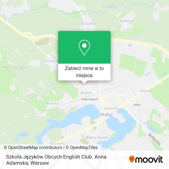 Mapa Szkoła Języków Obcych English Club. Anna Adamska