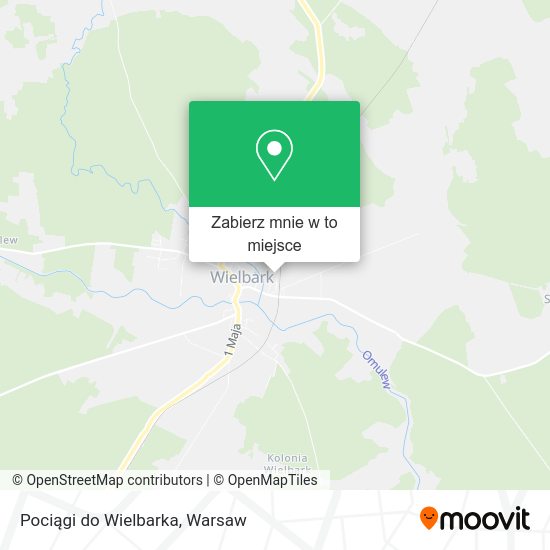 Mapa Pociągi do Wielbarka