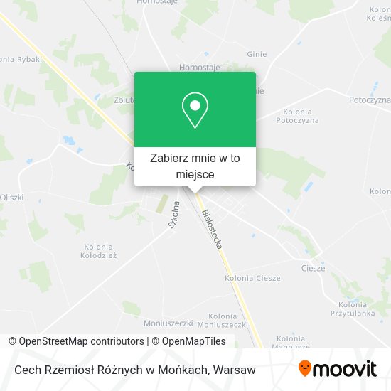 Mapa Cech Rzemiosł Różnych w Mońkach