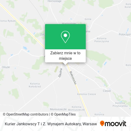 Mapa Kurier Jankowscy T i Z. Wynajem Autokary