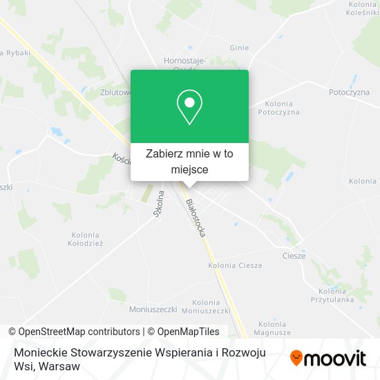 Mapa Monieckie Stowarzyszenie Wspierania i Rozwoju Wsi