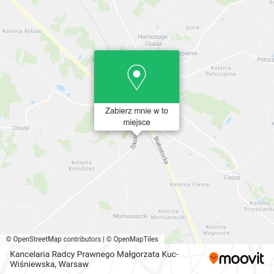 Mapa Kancelaria Radcy Prawnego Małgorzata Kuc-Wiśniewska