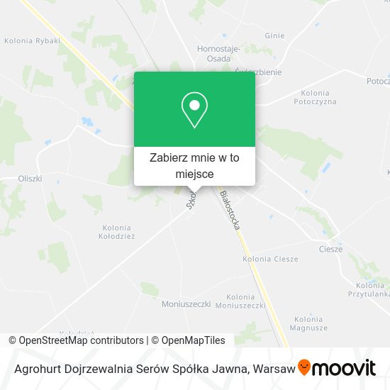 Mapa Agrohurt Dojrzewalnia Serów Spółka Jawna