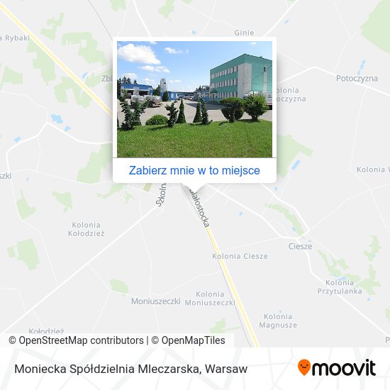 Mapa Moniecka Spółdzielnia Mleczarska