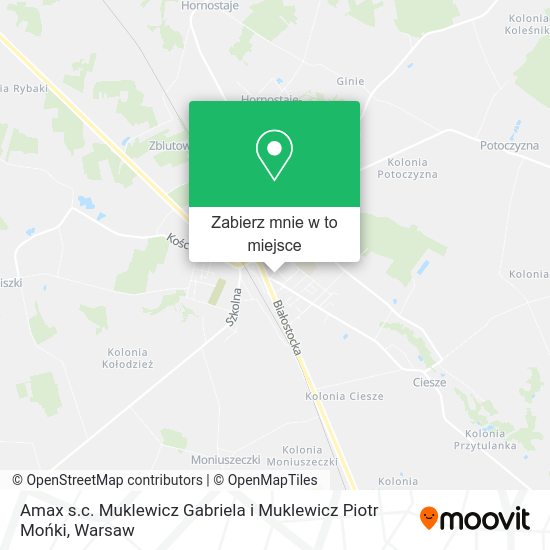 Mapa Amax s.c. Muklewicz Gabriela i Muklewicz Piotr Mońki