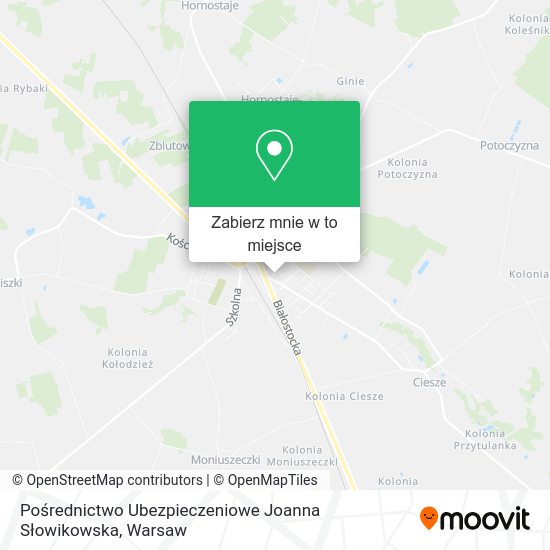 Mapa Pośrednictwo Ubezpieczeniowe Joanna Słowikowska