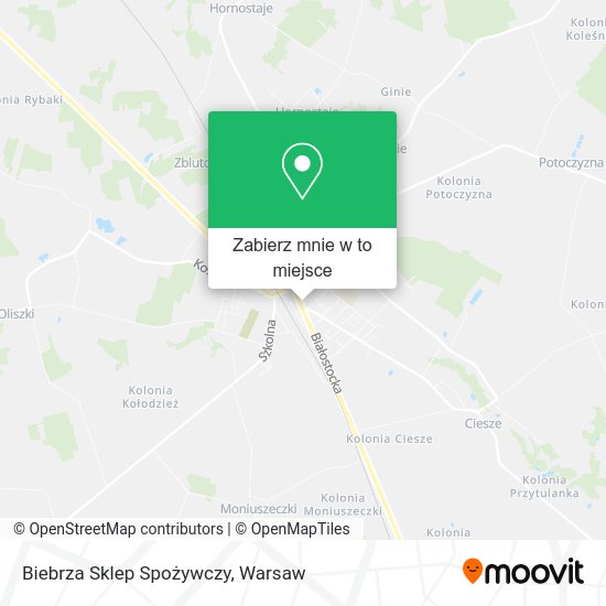 Mapa Biebrza Sklep Spożywczy