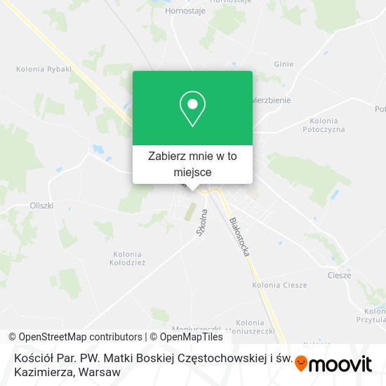 Mapa Kościół Par. PW. Matki Boskiej Częstochowskiej i św. Kazimierza