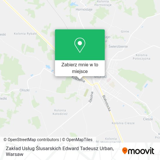 Mapa Zakład Usług Ślusarskich Edward Tadeusz Urban