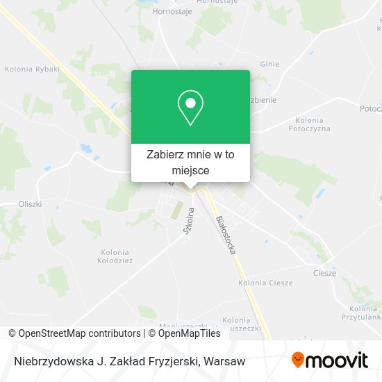 Mapa Niebrzydowska J. Zakład Fryzjerski