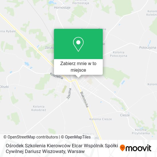 Mapa Ośrodek Szkolenia Kierowców Elcar Wspólnik Spółki Cywilnej Dariusz Wiszowaty